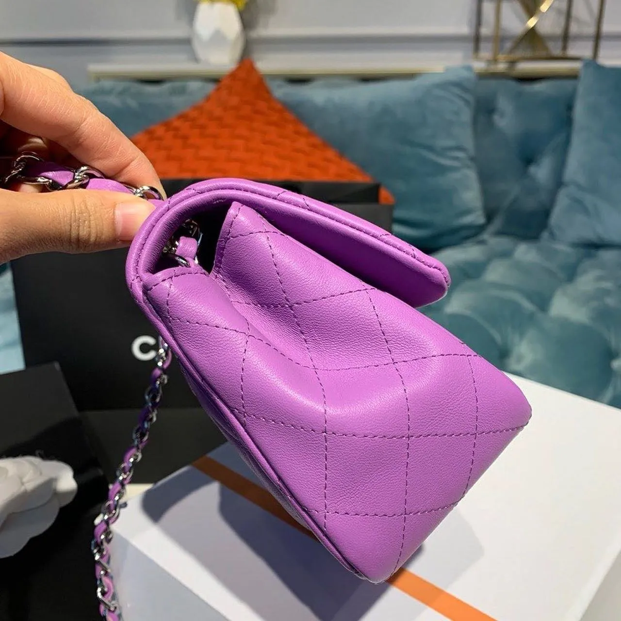 CHLMini Flap Bag Purple For Women, Women&#8217;s Bags, Shoulder And Crossbody Bags 6.7in/17cm A35200