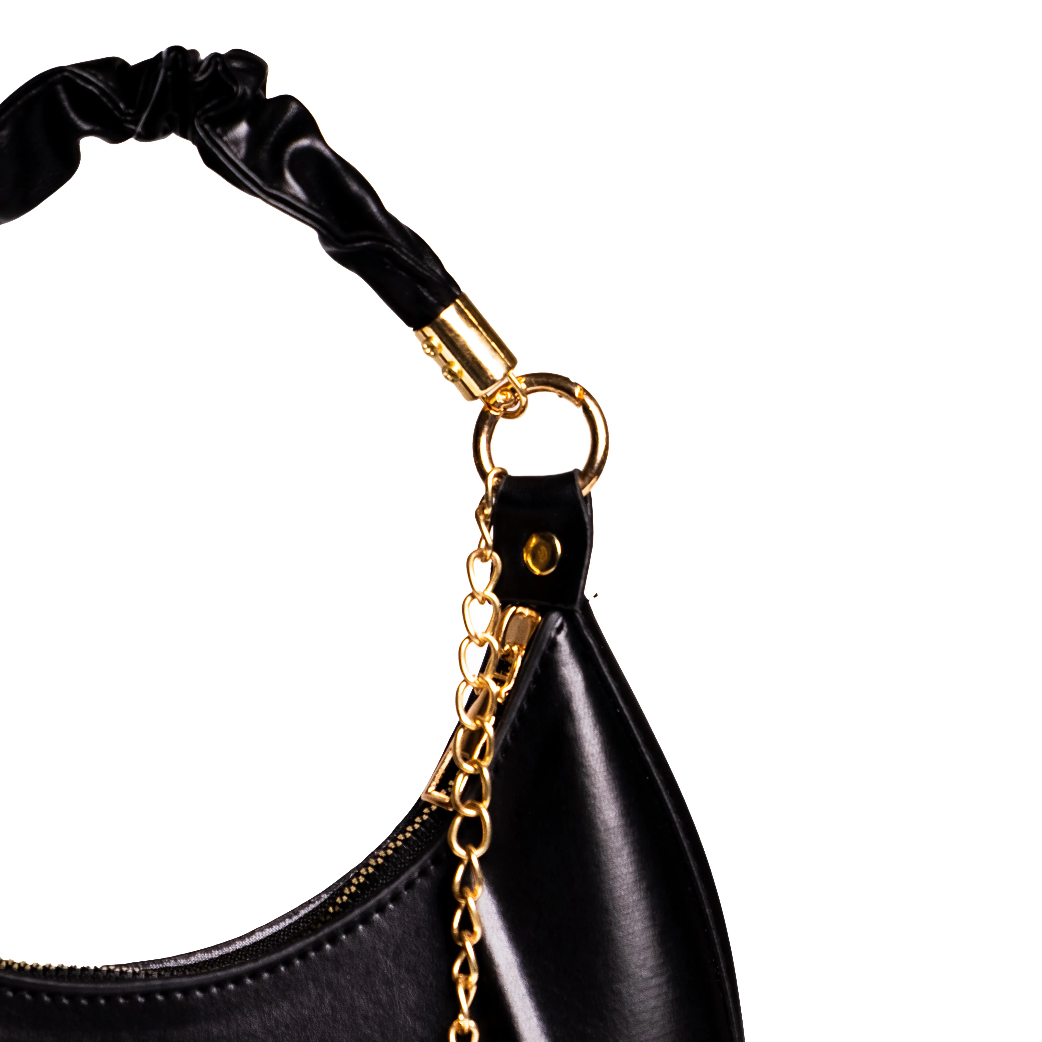 Chokore Baguette Bag with Gold Chain (Black)