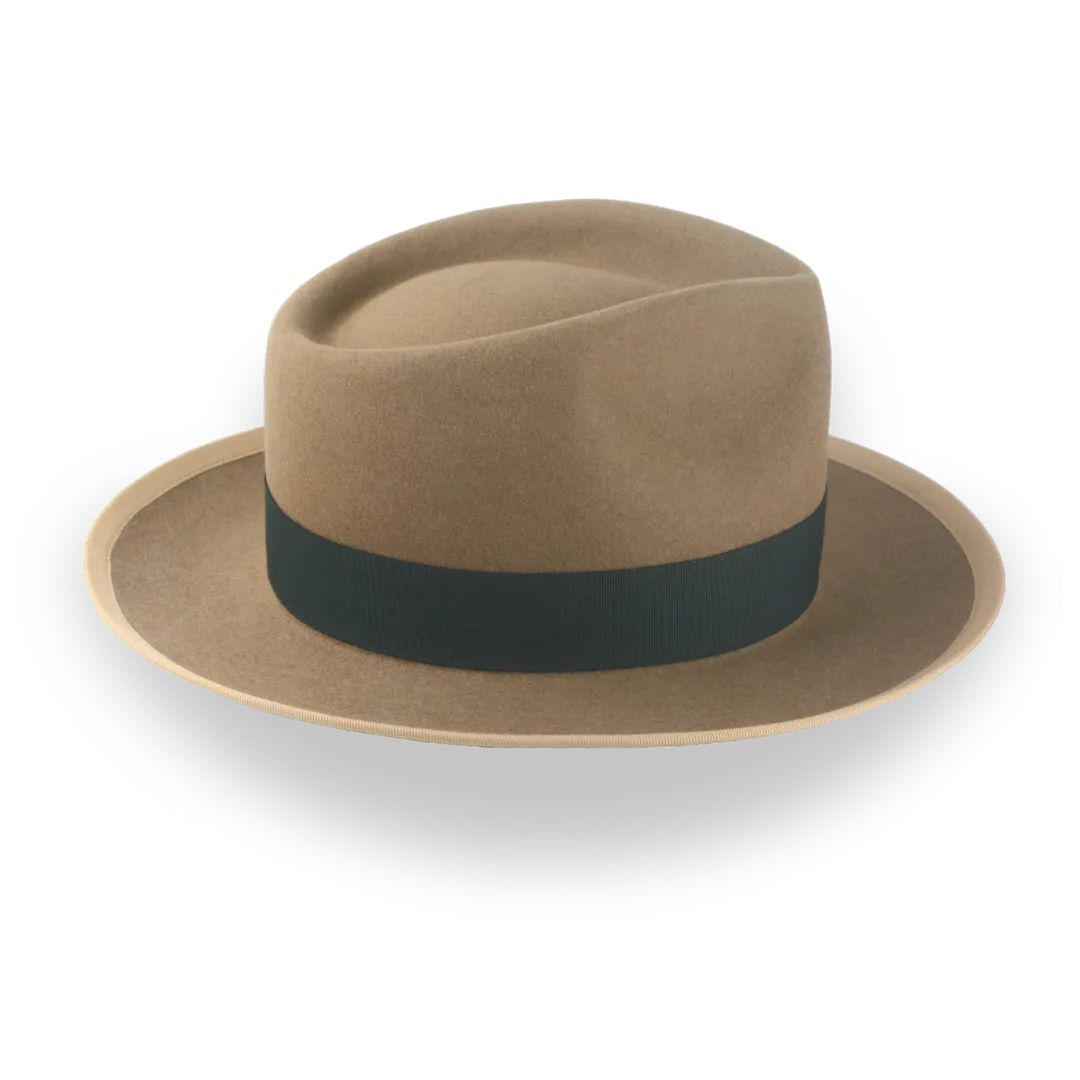 Classic Camel Fedora for Men in Premium Beaver Fur Felt | The Pandamator