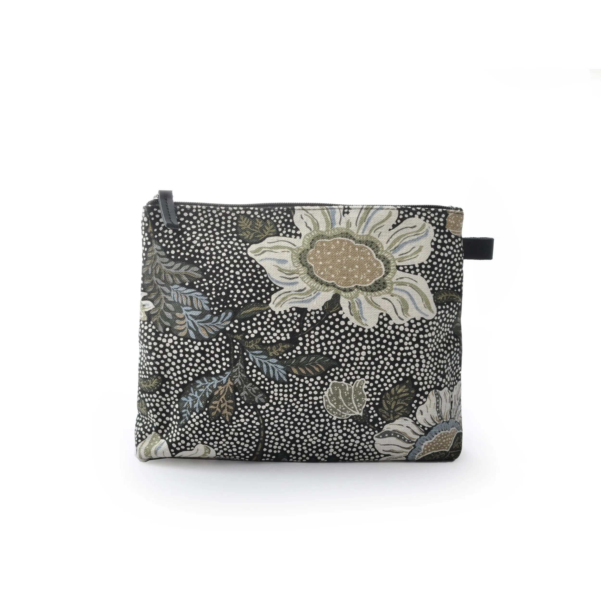 Cosmetic Bag | Black Flower | Linen