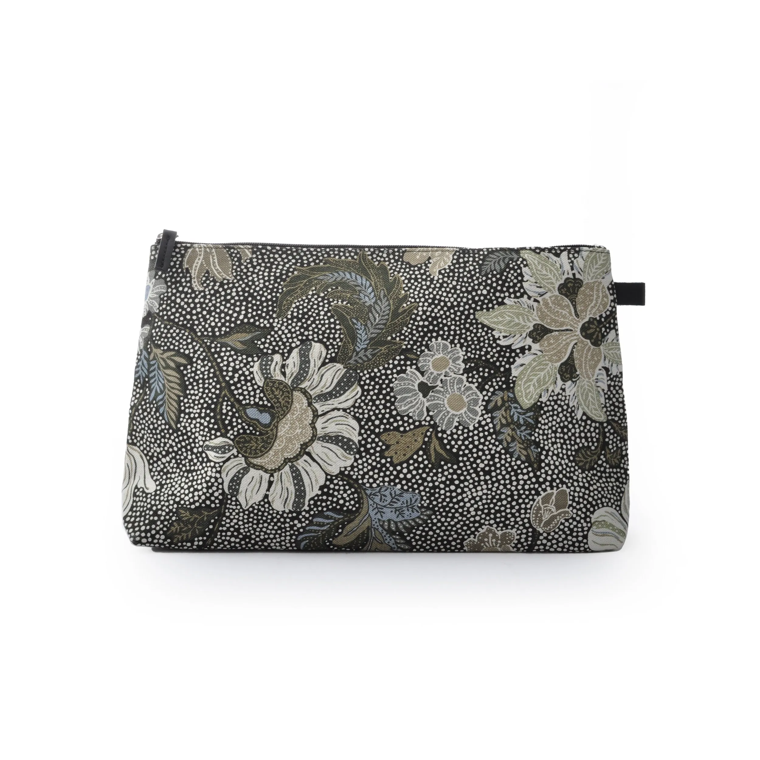 Cosmetic Bag | Black Flower | Linen