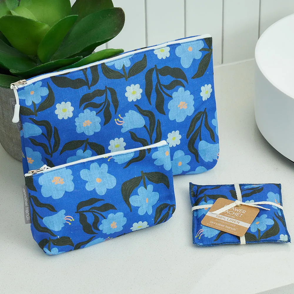 Cosmetic Bag - Linen - Small - Nocturnal Blooms