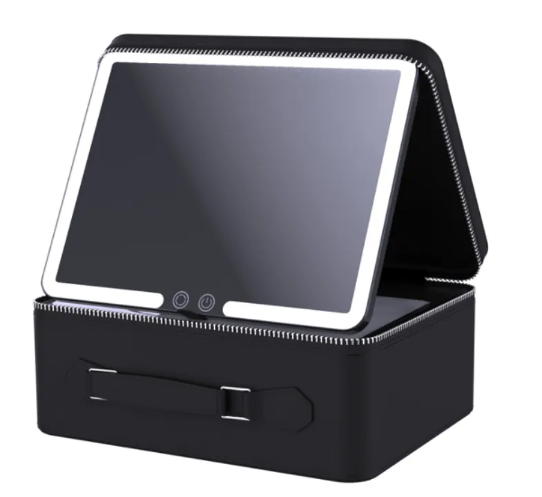 Cosmetic Bag with LED mirror Black