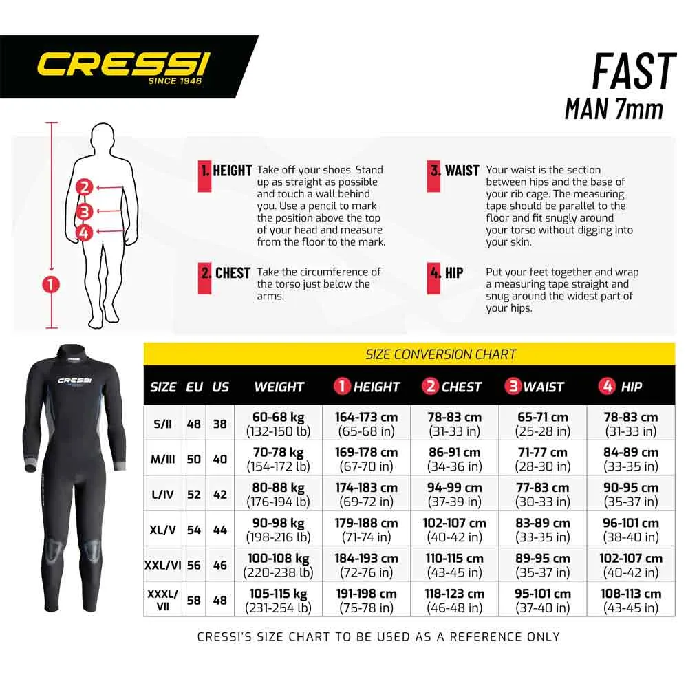 Cressi Fast Men's Scuba Diving Wetsuit