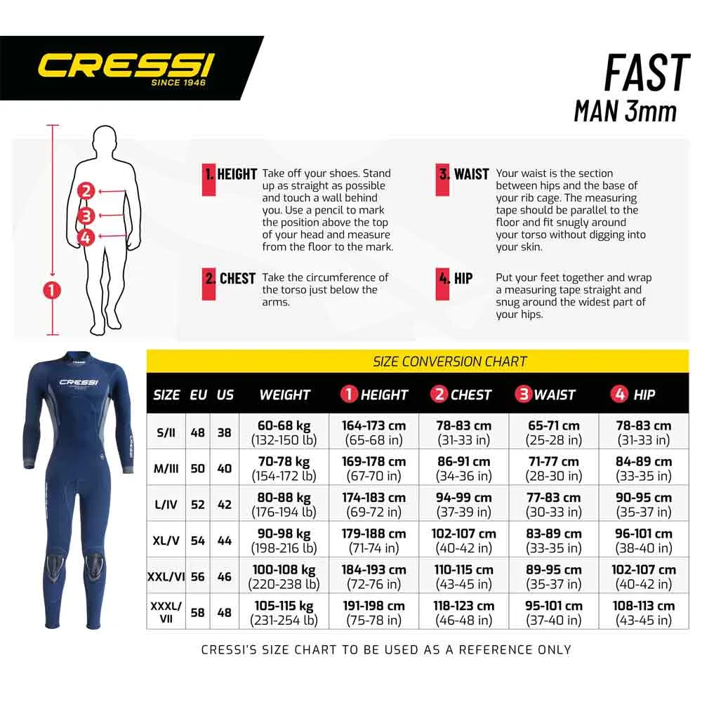 Cressi Fast Men's Scuba Diving Wetsuit