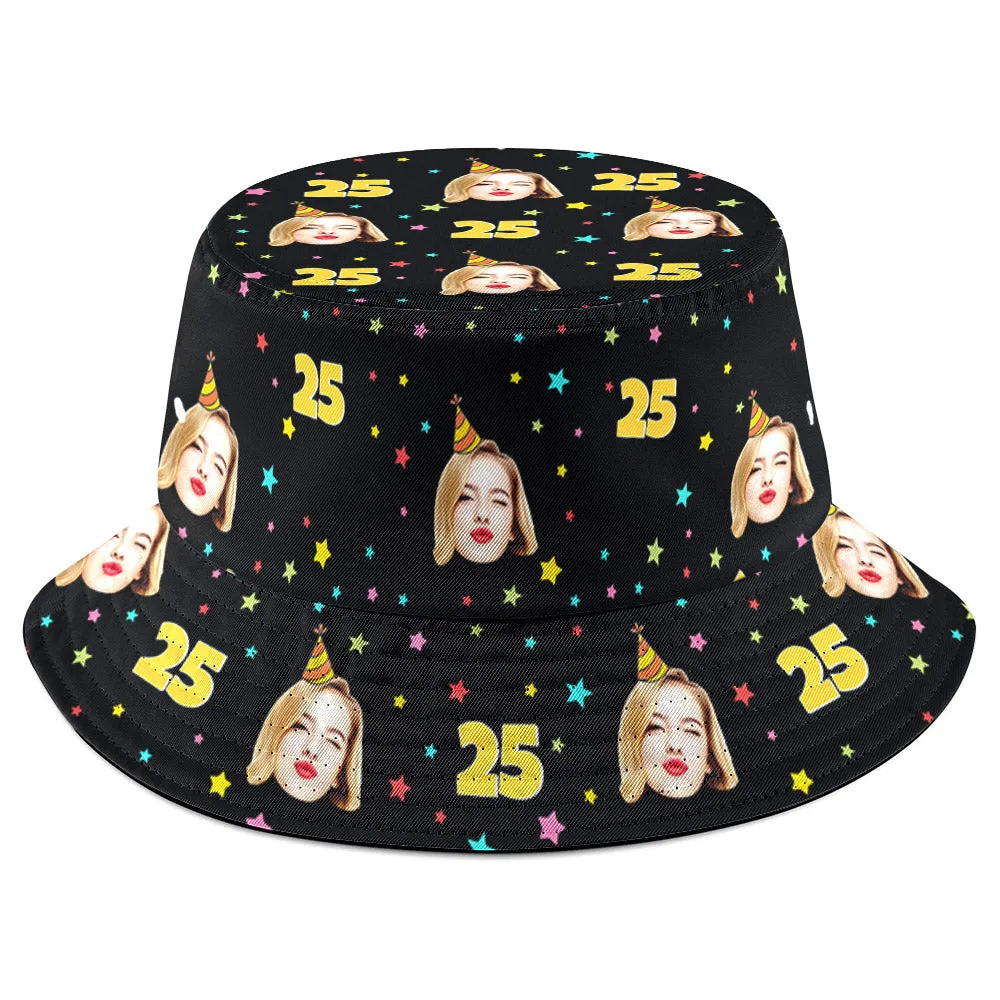 Custom Face Bucket Hat Fisherman Hat Summer Wide Brim Hat for Family Friends Birthday Gift