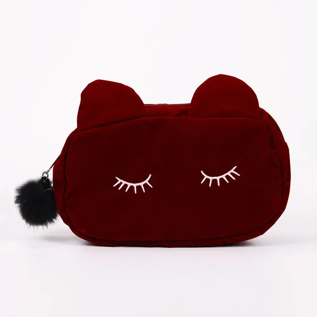 Cute Cat Lady Hairball Cosmetic  Pouch