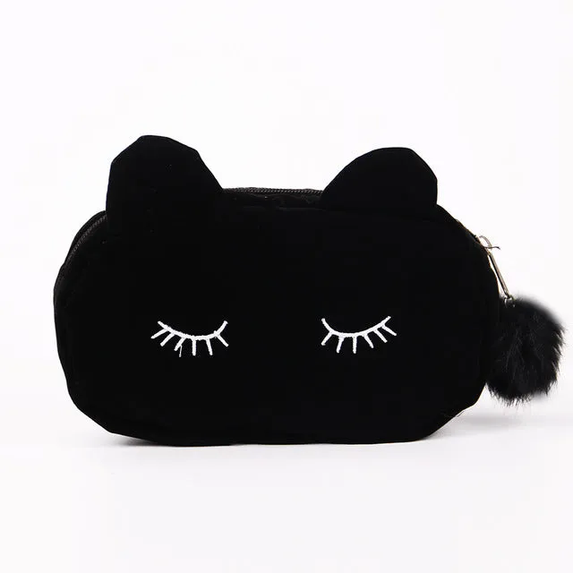 Cute Cat Lady Hairball Cosmetic  Pouch