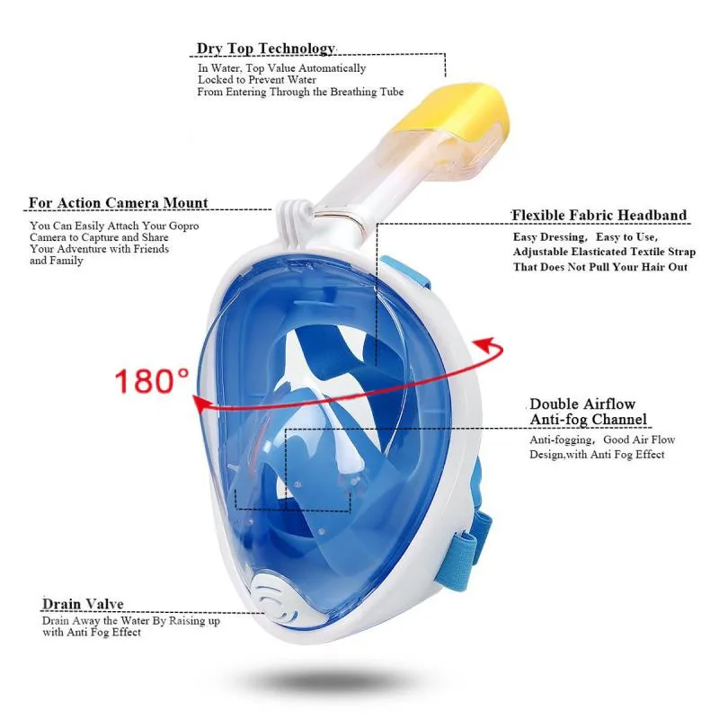 Deep Cove 3 Full Face Snorkel Mask