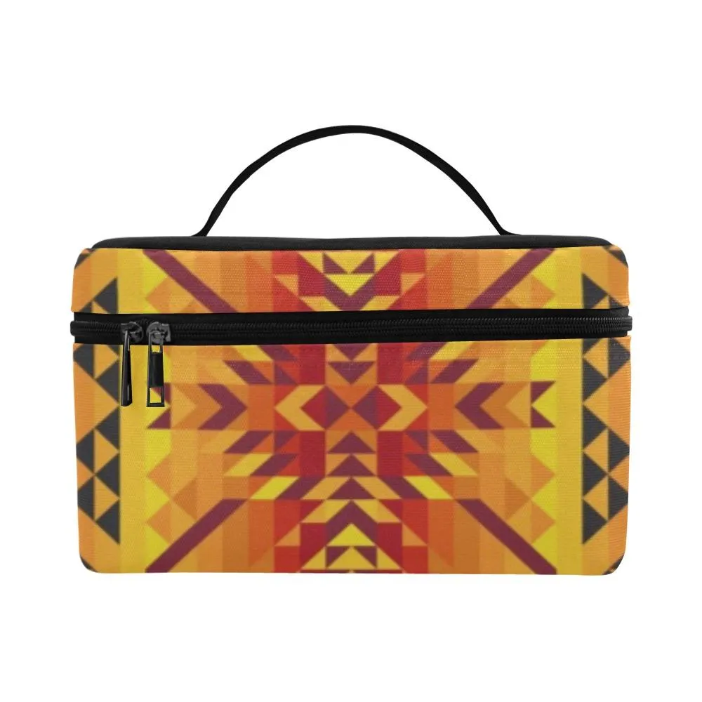 Desert Geo Yellow Red Cosmetic Bag/Large