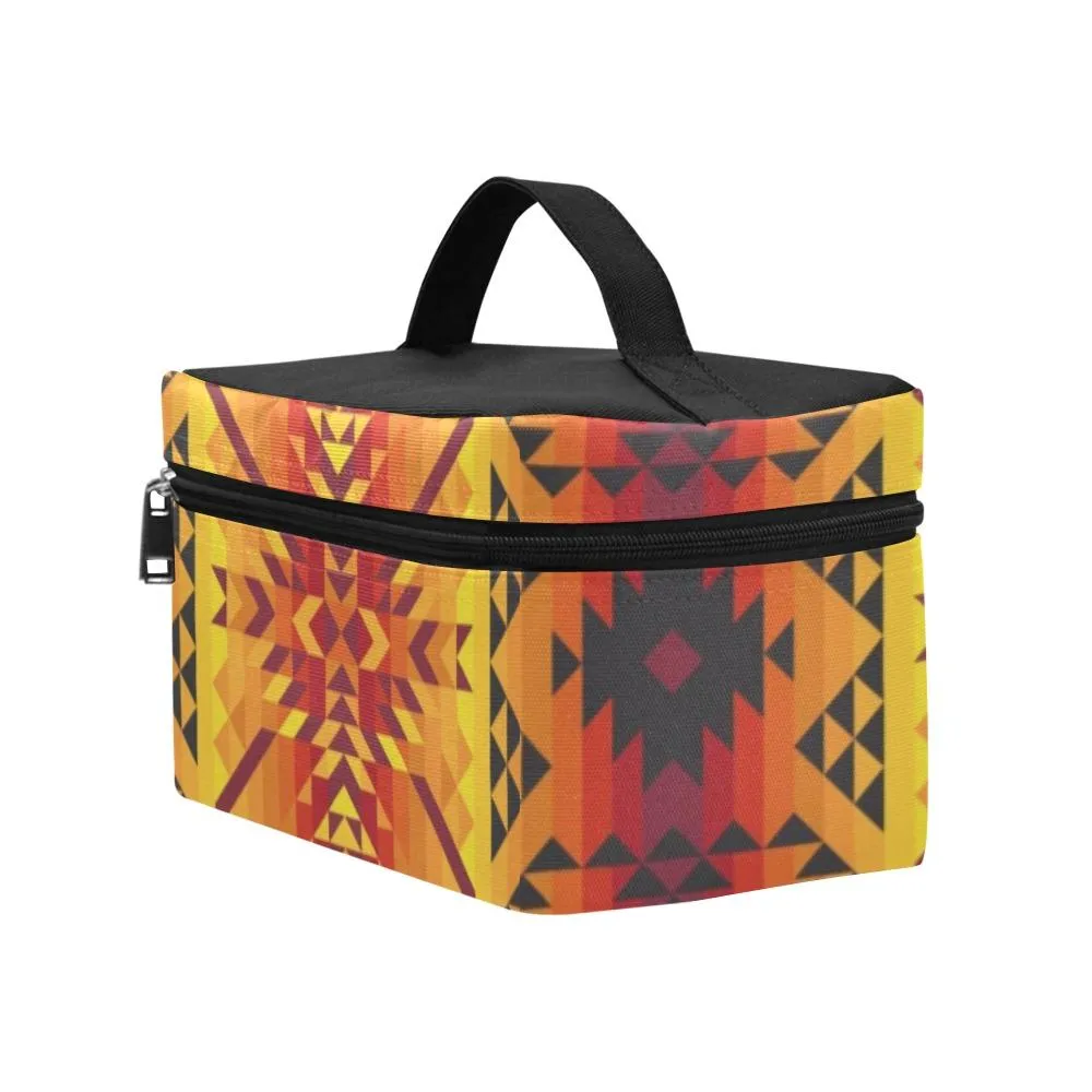 Desert Geo Yellow Red Cosmetic Bag/Large