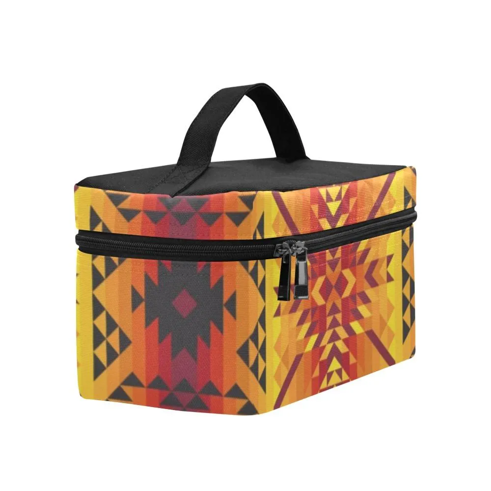 Desert Geo Yellow Red Cosmetic Bag/Large