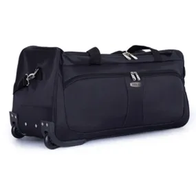 Eagle Unisex Wheeled Holdall Duffle Bag - Black - Water-Resistant PU Base - Retractable Trolley Handle - Strong & Tough Travel Wheeled Bag, 1,000 Denier Polyester