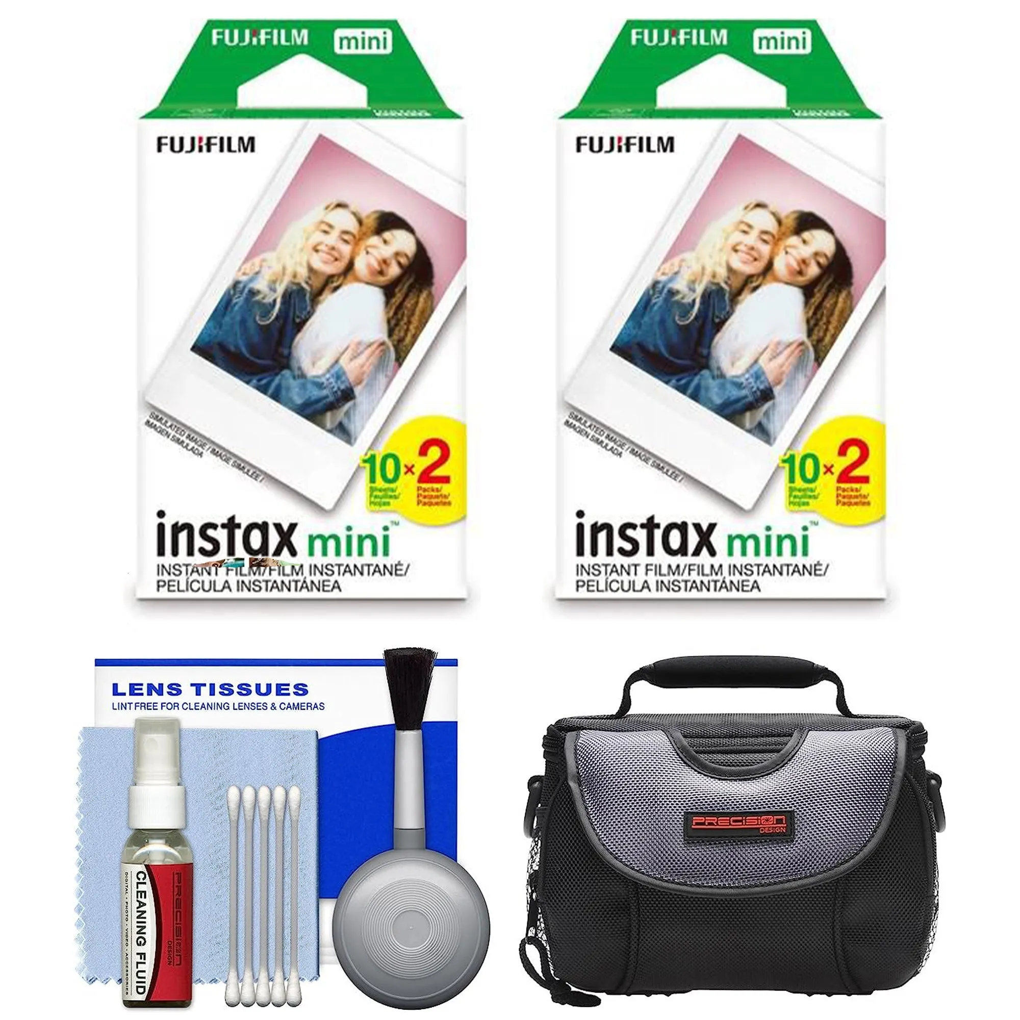 Essentials Bundle for Fujifilm Instax Mini Film Camera with 40 Films   Bag