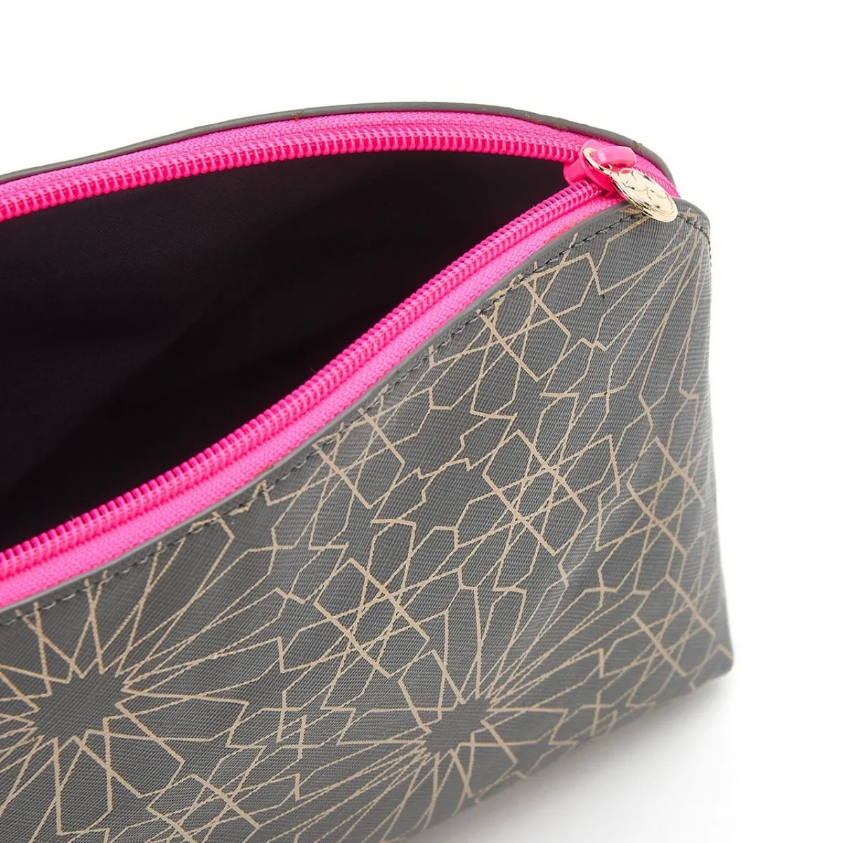 'Esther' Large Makeup Bag in Mandala Charcoal