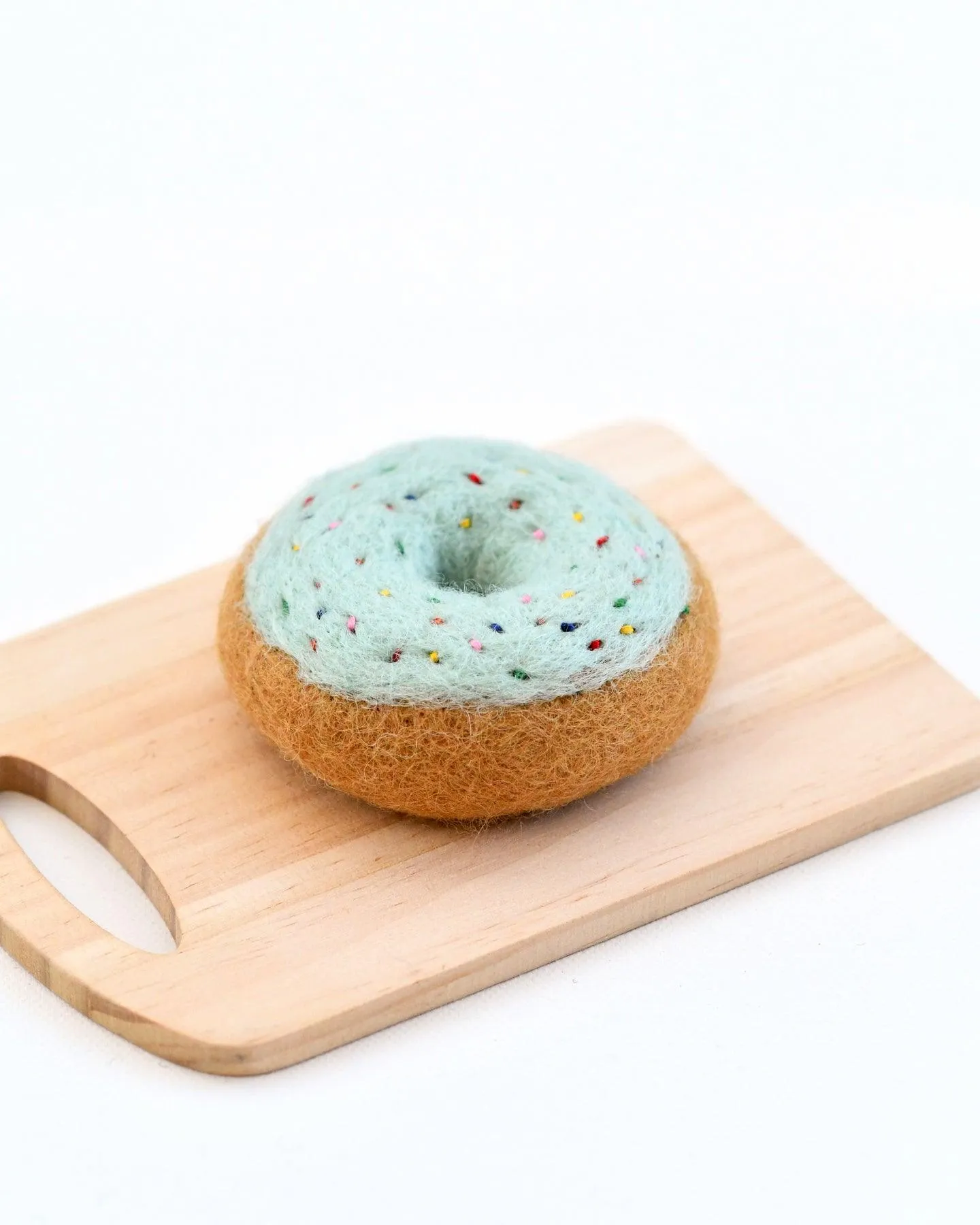 Felt Doughnut (Donut) with Blue Vanilla Frosting and Rainbow Sprinkles