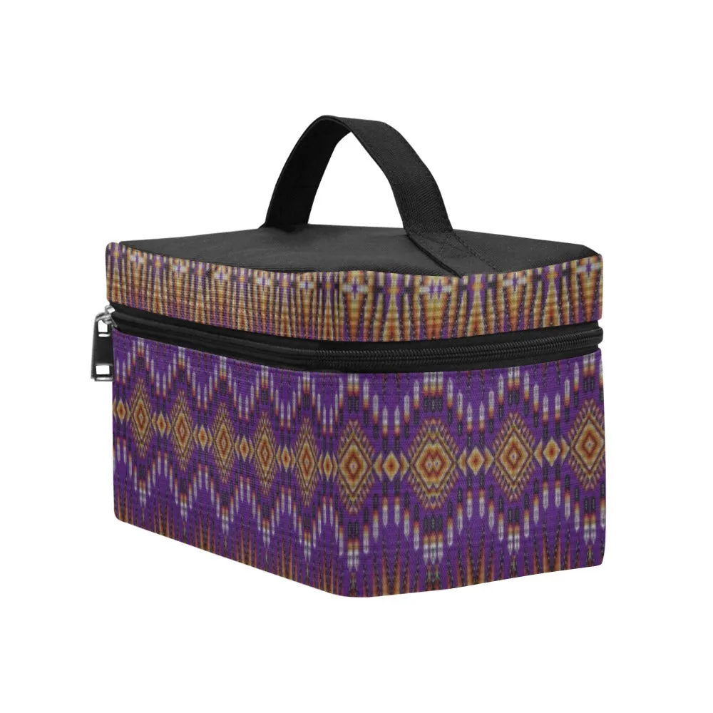 Fire Feather Purple Cosmetic Bag/Large