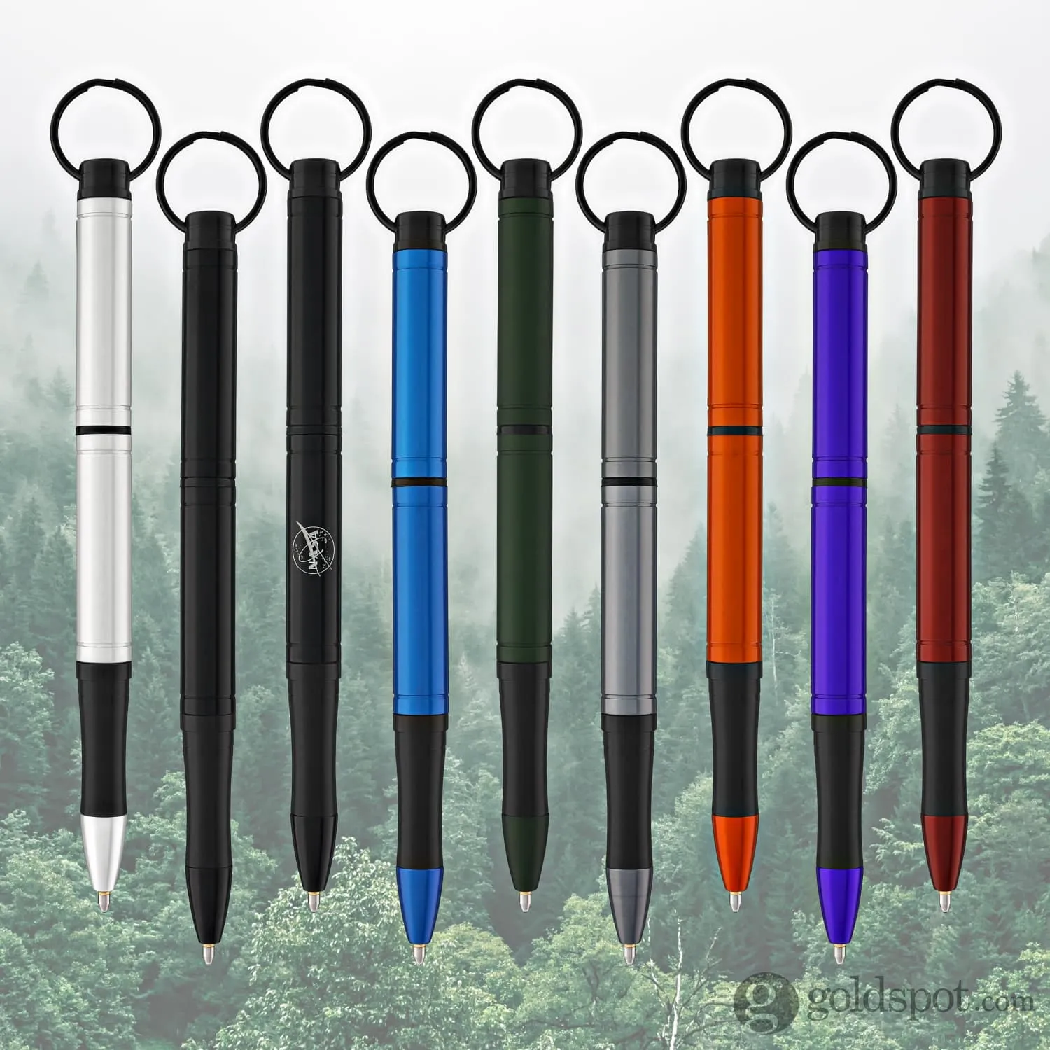 Fisher Space Pen Backpacker Ballpoint Pen in Clear Anodized Aluminum with Key Chain