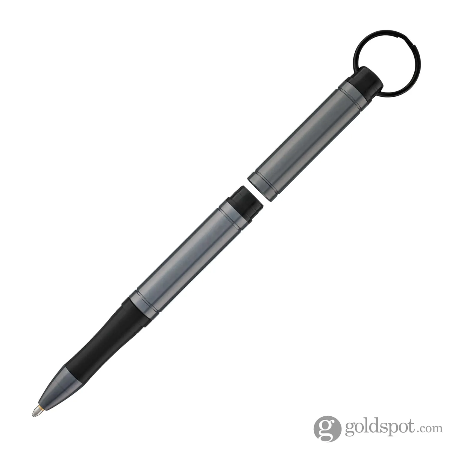 Fisher Space Pen Backpacker Ballpoint Pen in Grey Anodized Aluminum with Key Chain