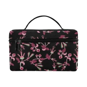 Floral Green Black Cosmetic Bag/Large