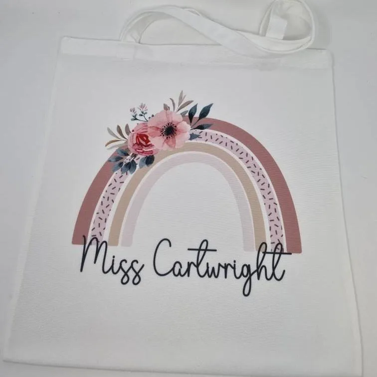 Floral Rainbow Tote Bag