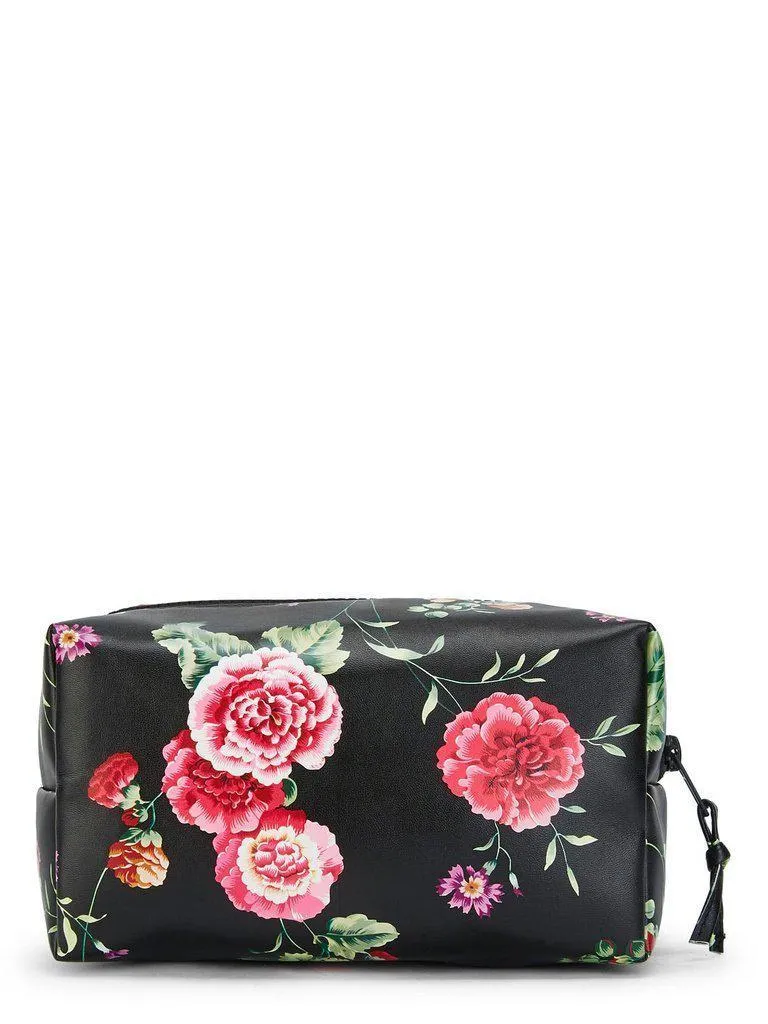 Flower Print Zipper Makeup Bag