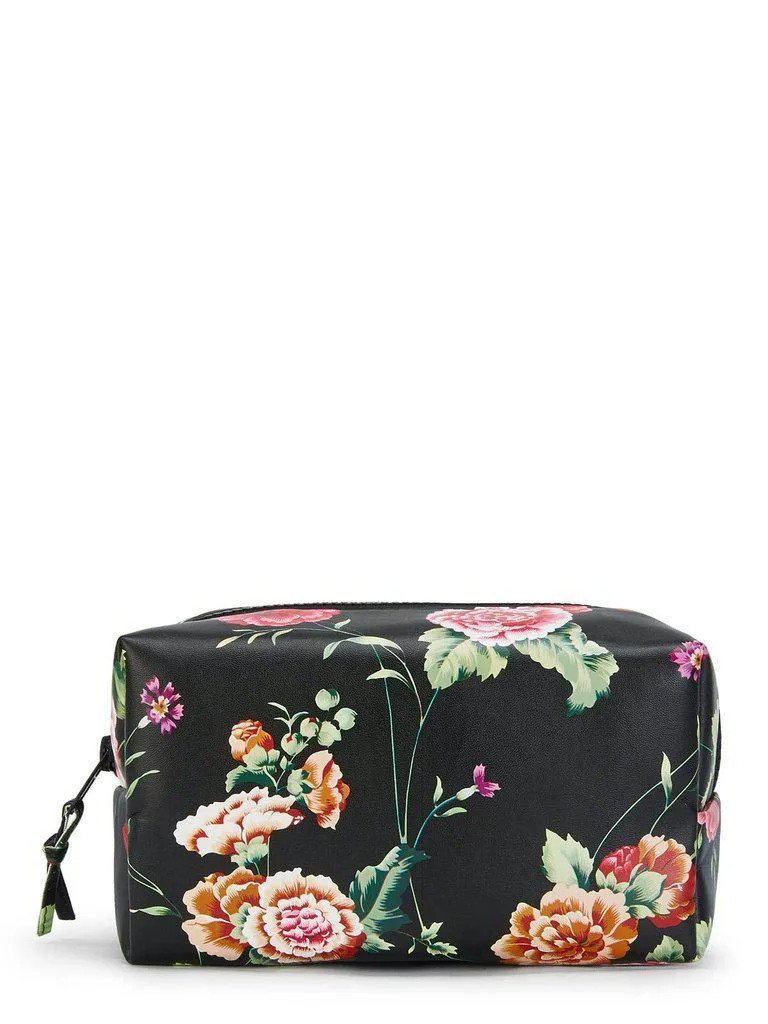 Flower Print Zipper Makeup Bag