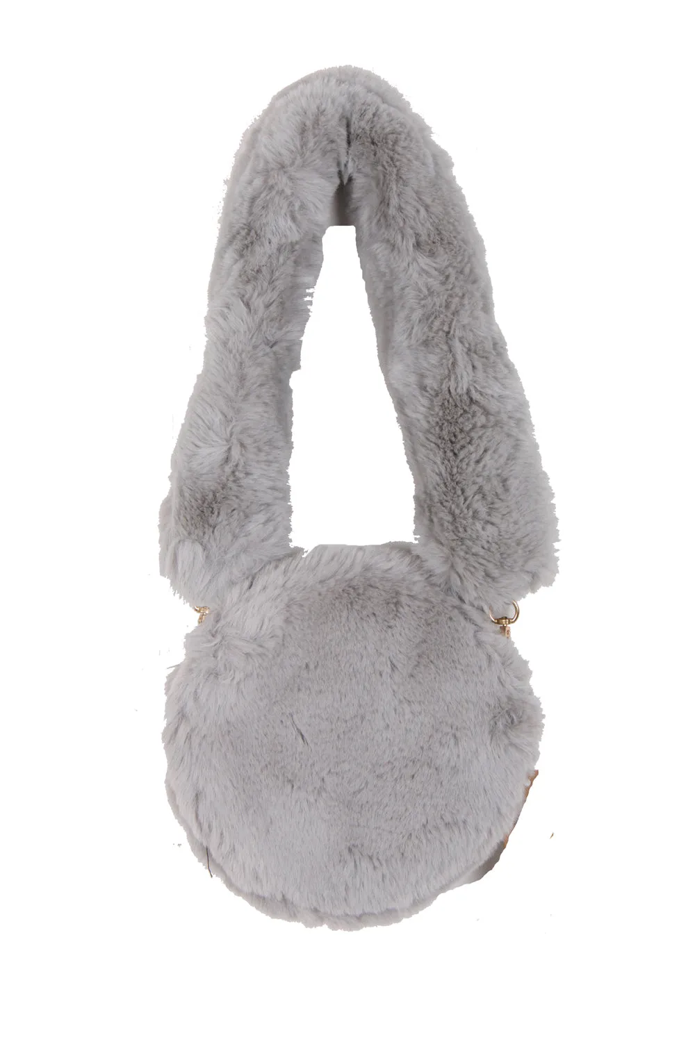 Fluffy Soft Faux Fur Circle Bag With Fur Strap