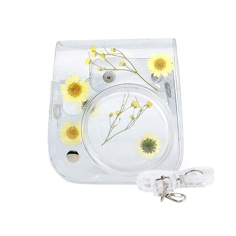 For Fujifilm Instax Mini 11 9 8 Transparent Camera Case Protective Carry Bag Cover with Shoulder Strap