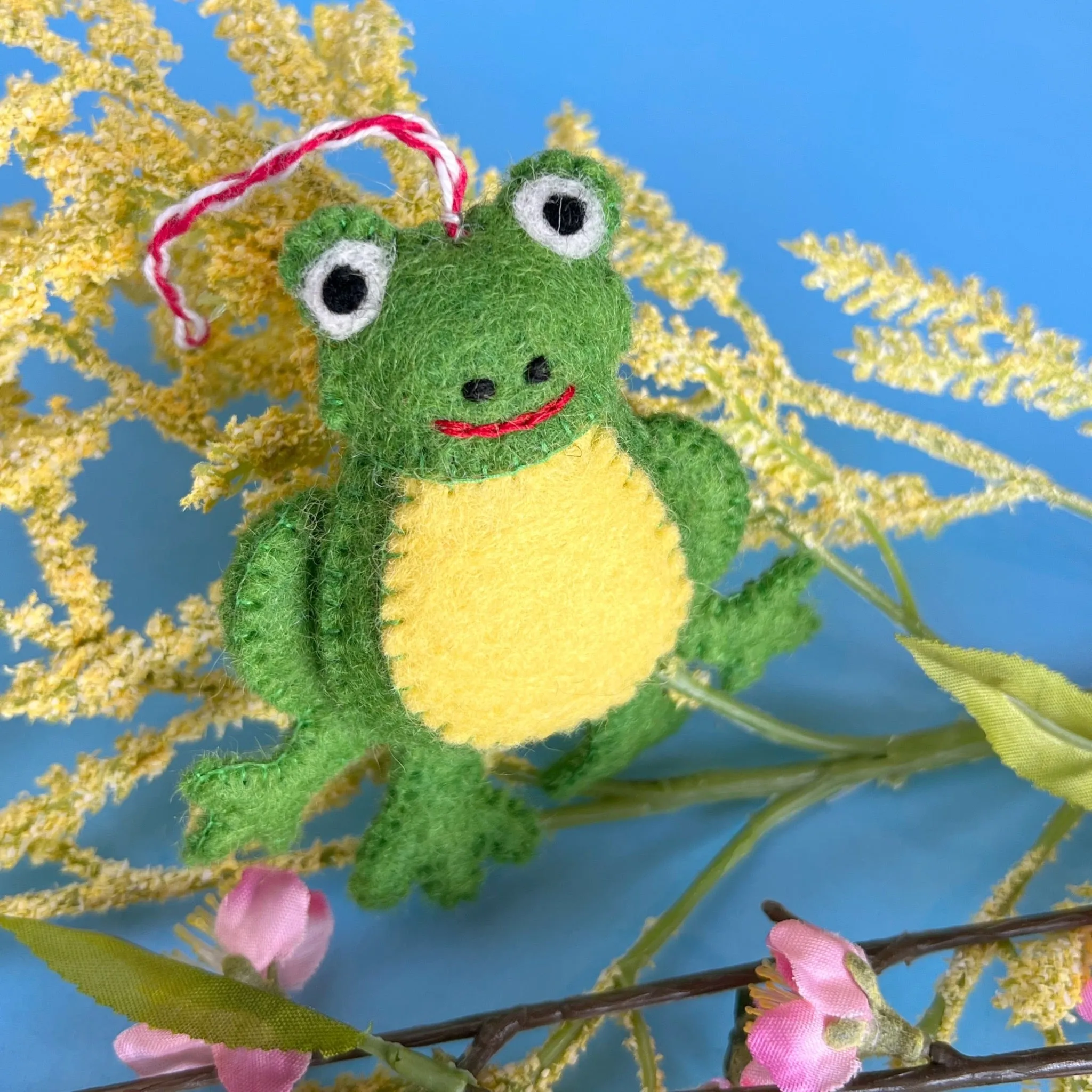 Frog Ornament, Felt Wool