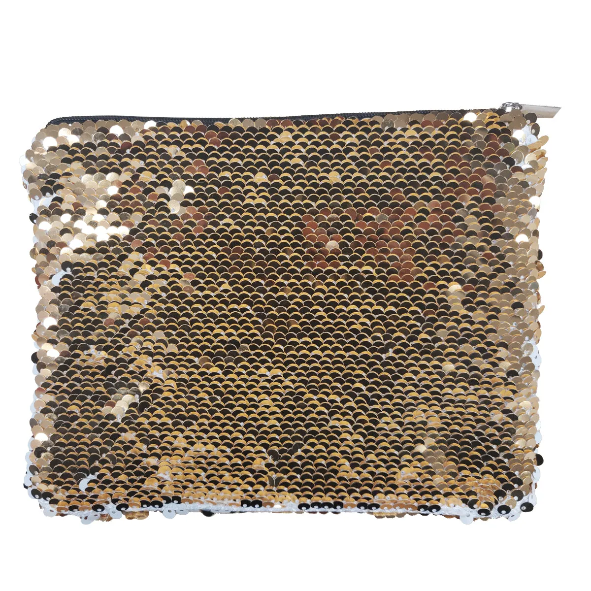 FULL CARTON - 50 x Sequin Handbags/ Cosmetic/Purses - 15cm x 20cm - GOLD