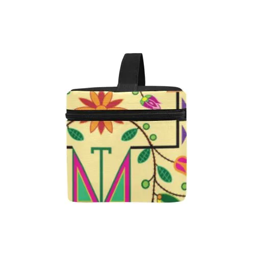 Geometric Floral Summer-Vanilla Cosmetic Bag/Large