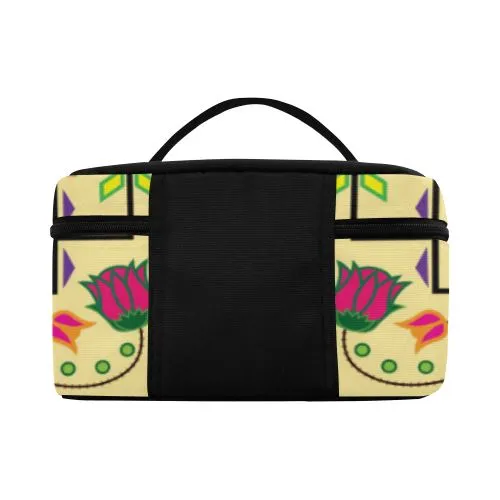 Geometric Floral Summer-Vanilla Cosmetic Bag/Large