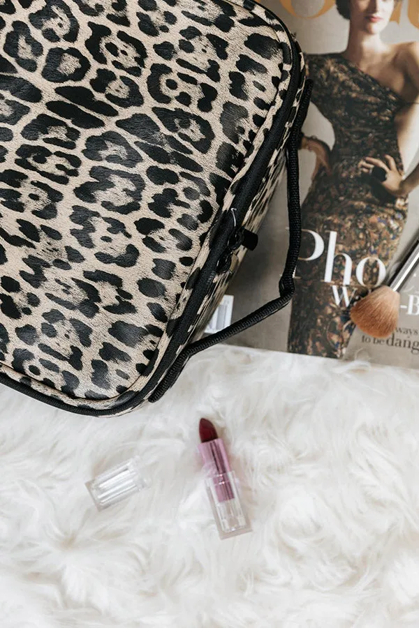 Glisten Up Leopard Cosmetic Bag