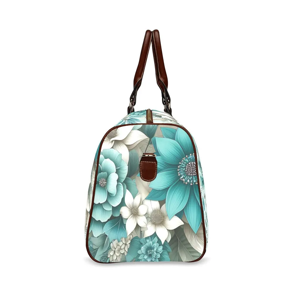 Green Floral awd440 Waterproof Travel Bag/Small (Model 1639)