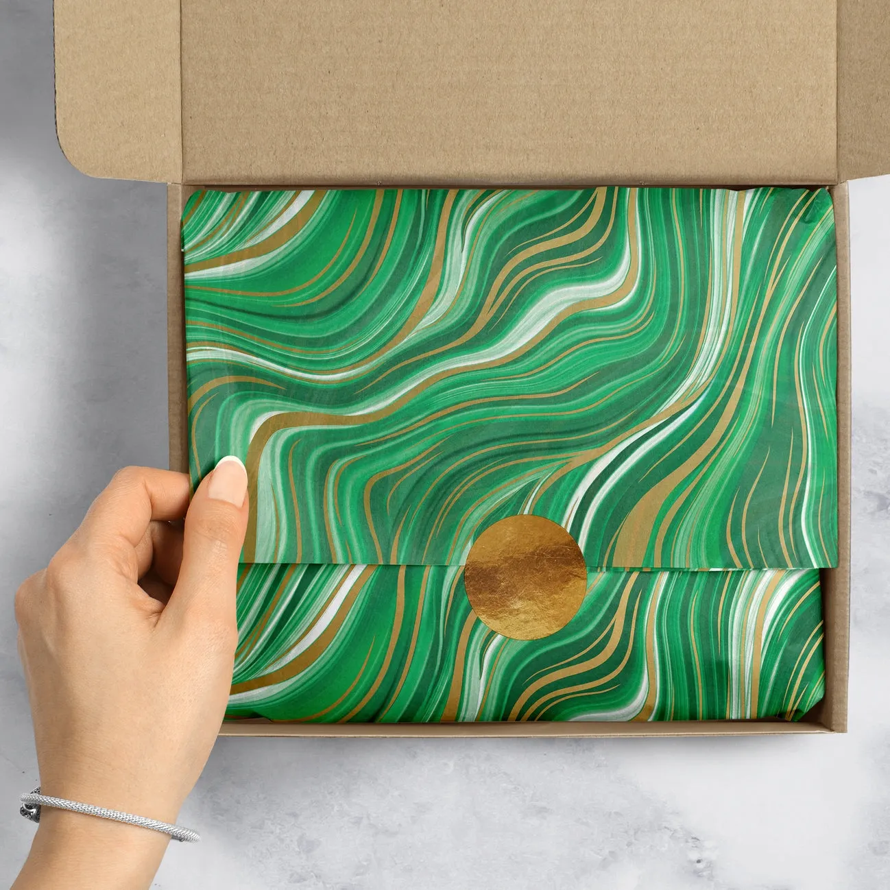 Green Marble Tissue Paper