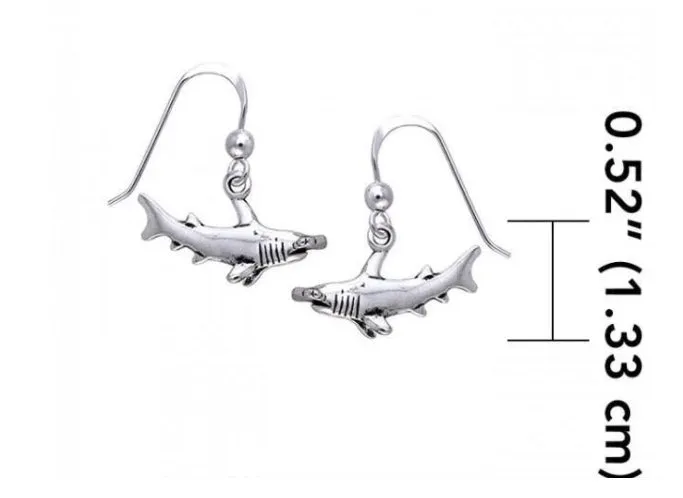 Hammerhead Shark Earrings: 925 Real Silver