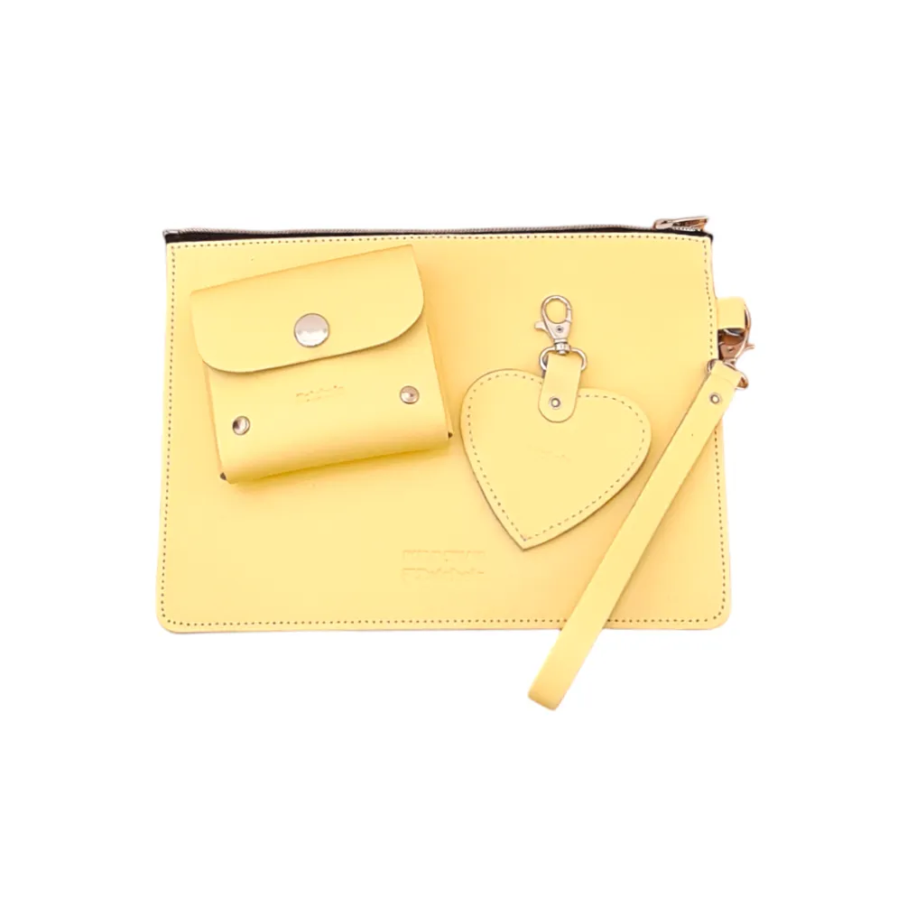 Handmade Leather Midi Collection Gift Set - Primrose Yellow