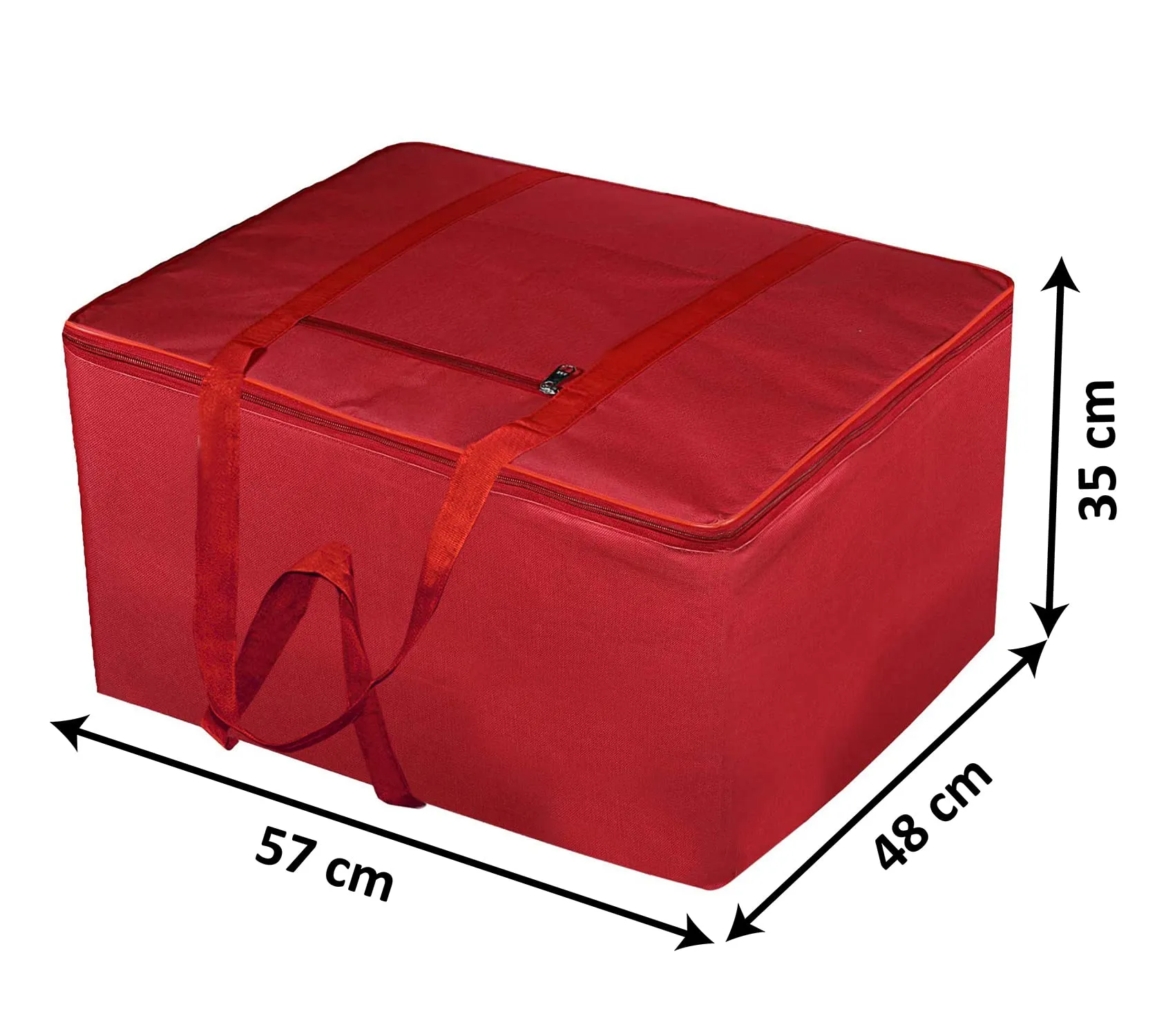 Heart Home Large Moisture Proof Wardrobe Organizer Storage Bag For Clothes With Zipper Closure and Handle (Red)-HS43HEARTH26677