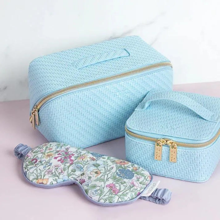 Herringbone Beauty Bag Medium | Bluebell