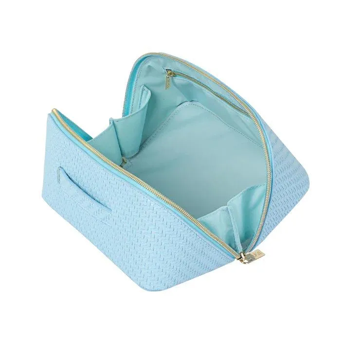 Herringbone Beauty Bag Medium | Bluebell