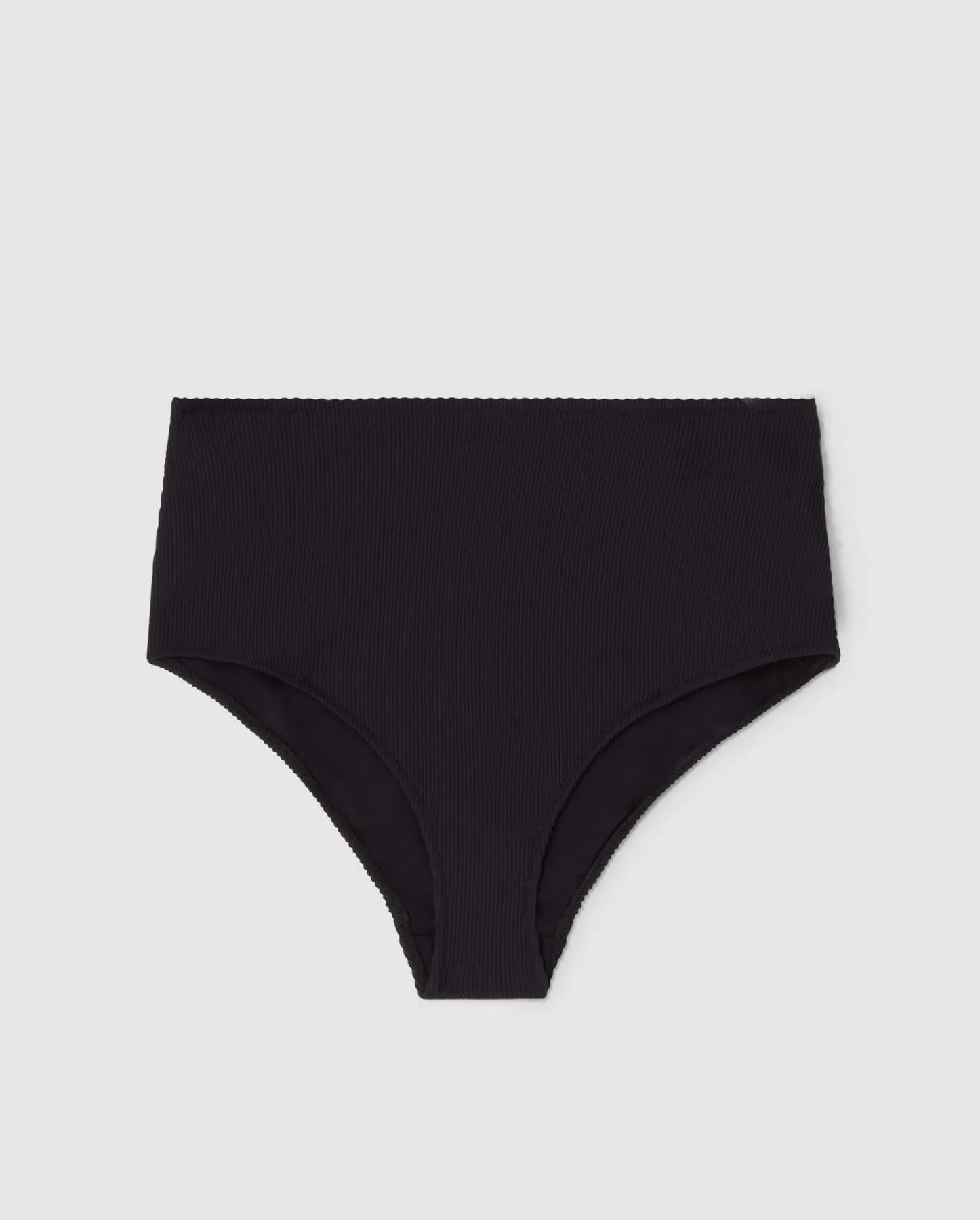 Highwaist Bikini Briefs Black Rib