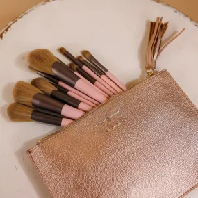 Hollis | Brush and Pouch Set in Rose Gold