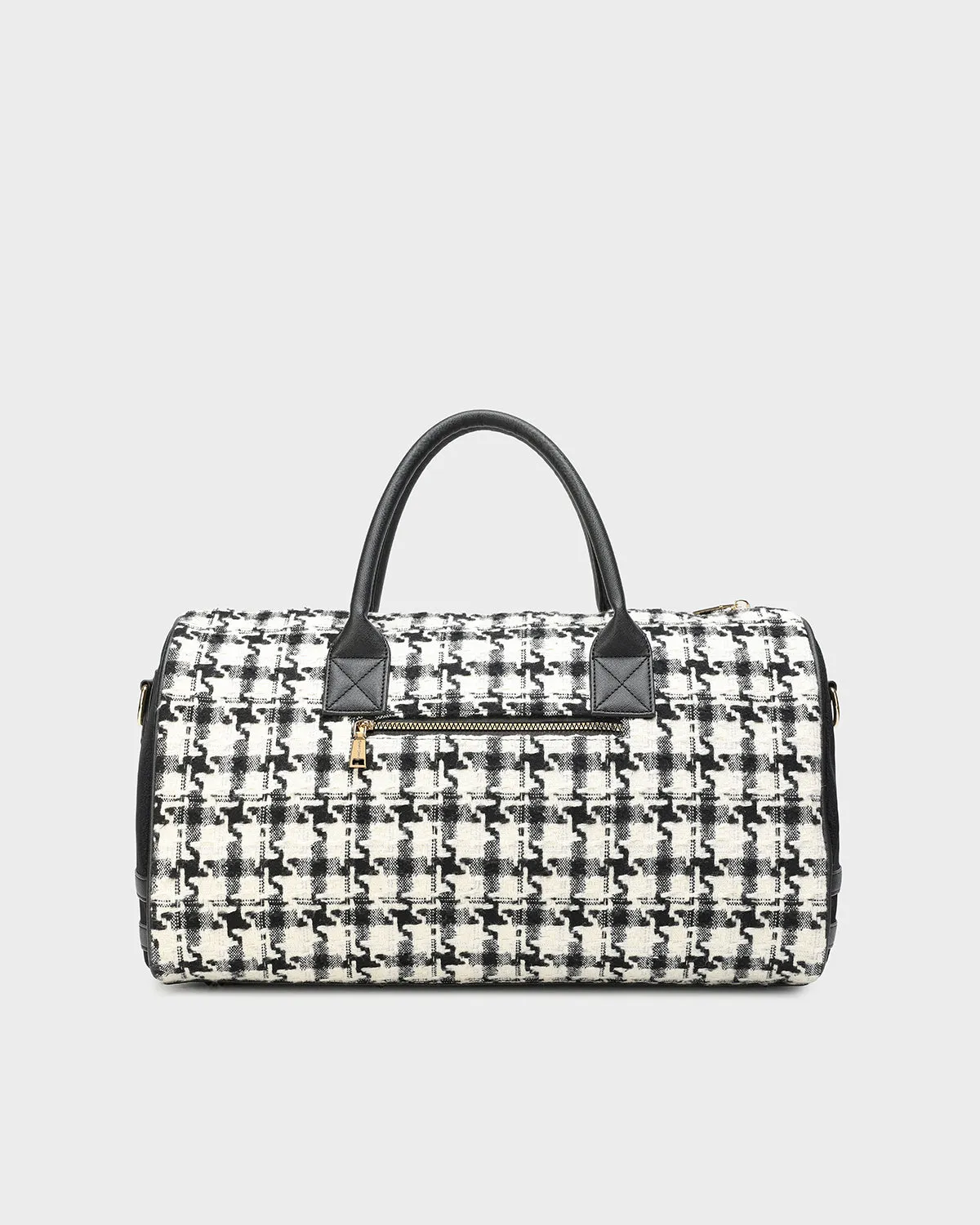 Houndstooth Duffle Bag in Black & White