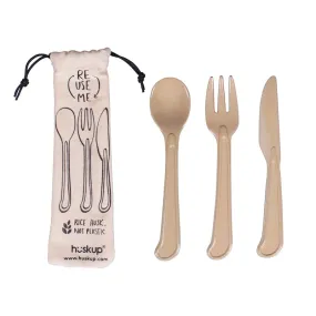 Huskup Reusable Rice Husk Cutlery Set