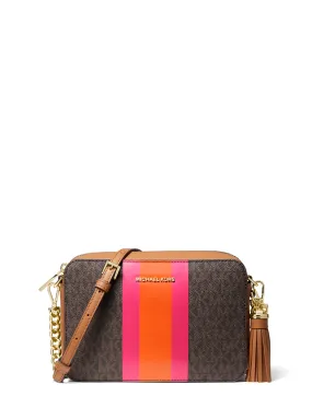 Jet Set Medium Logo Stripe Camera Bag