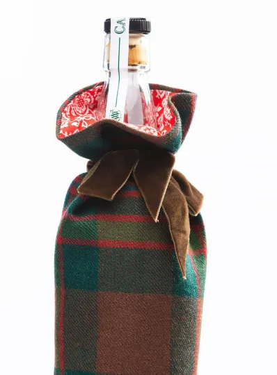 John Muir Way Tartan Luxury Scottish Bottle Bag Made With Liberty Fabric Lining by LoullyMakes