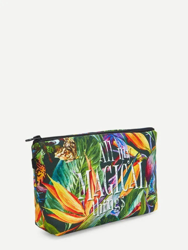 Jungle Print Makeup Bag