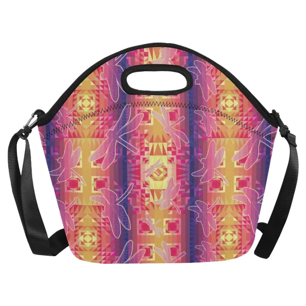 Kaleidoscope Dragonfly Neoprene Lunch Bag/Large