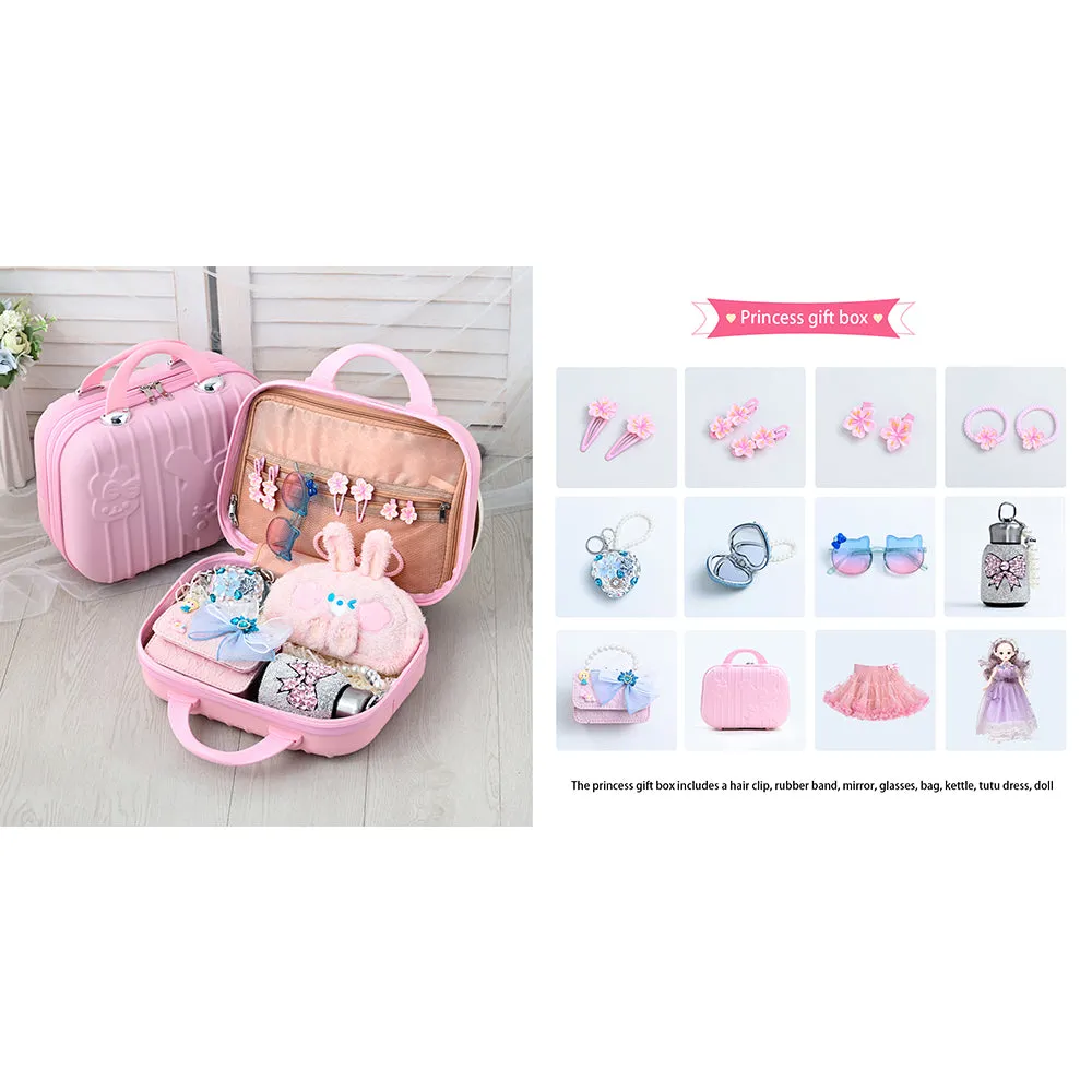 Kids Gift Box Xmas Halloween Gift for Camping outing With Tutu Dress Accessories Handbag Mirror Sunglasses Doll Bottle Hair Pins